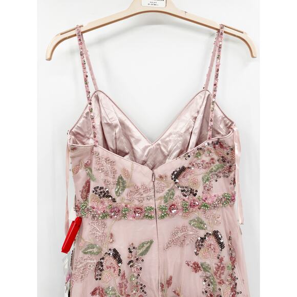 Mac Duggal 67971 Beaded Floral Lace Gown Rose Pink Garden Party 8 NEW - Picture 4 of 11